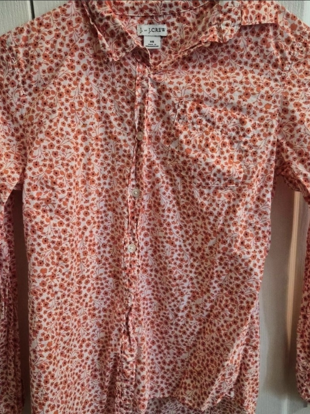 J.Crew Womens Pink Floral Button-Down Shirt